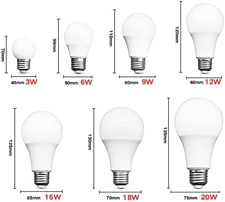 CoCowind 7 Pack E27 LED Izzók Watt Egyenértékű 6000-6500k(Hideg Fehér) 2800-3500k(Meleg Fehér) Alap Típus E14 E27 LED Lámpa Izzó 750