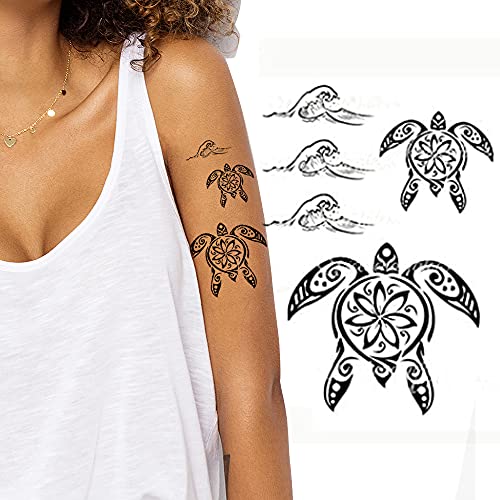 Tatodays Ideiglenes tetoválás stick fekete maori törzs body art matrica transzfer karok, váll Azték Polinéz Szamoai Hawaii felnőtt