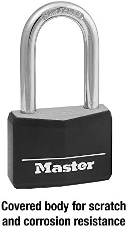 Master Lock 141DLF Borított Alumínium Lakat Kulccsal, Fekete