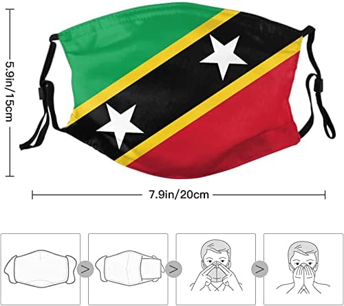Trinidad and Tobago Büszkeség Maszk, Állítható, Mosható, Újrahasználható Felnőtt Unisex Fekete
