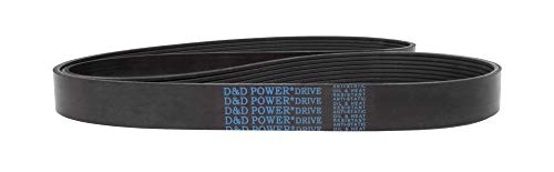 D&D PowerDrive 130J10 Poly V szíj, J Öv keresztmetszet, 13 Hossz, Gumi