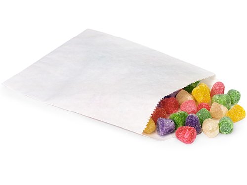 Papír Candy Táskák Viasz Bélés - 1000 Gróf - 1/2 LB - Fehér