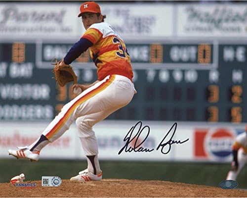 Nolan Ryan Houston Astros Dedikált 8 x 10 Pitching a Lábát a Légi Fénykép, - Dedikált MLB Fotók