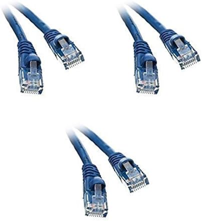Cat5e Ethernet Patch Kábel, Snagless/Öntött Boot, 5 Méter, Kék, 3 Pack
