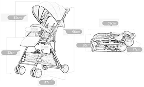 SI YU Alumínium ötvözet baba Kocsi Ultrakönnyű Lehet ülni hajtás Magas táj kocsi tartós Kerekek kocsit 0-36 Hónapos (Szín : Rózsaszín)