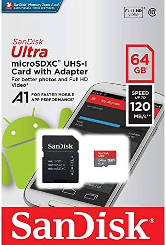 Ultra MicroSDXC 64GB Dolgozik Videocon A20 Plusz által Ellenőrzött SanFlash, valamint SanDisk (A1/C10/U1/8k/120MBs)