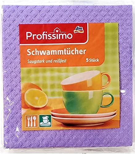 Profissimo német Szivacs Ruha - 1 Csomag 5 Újrafelhasználható Dishcloths - Németországból Behozott - schwammtücher