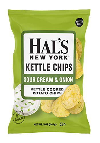 Hal New York Vízforraló Főtt Burgonya Chips, Gluténmentes, tejföl & Hagyma, 5 oz Táska (Csomag 6)